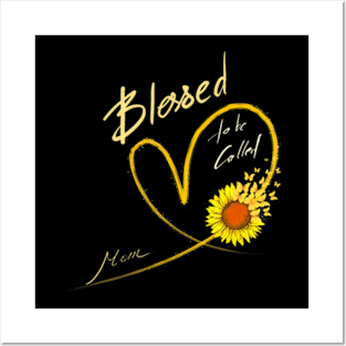 Blessed To Be Called Mom Sunflower Lovers Grandma Posters and Art